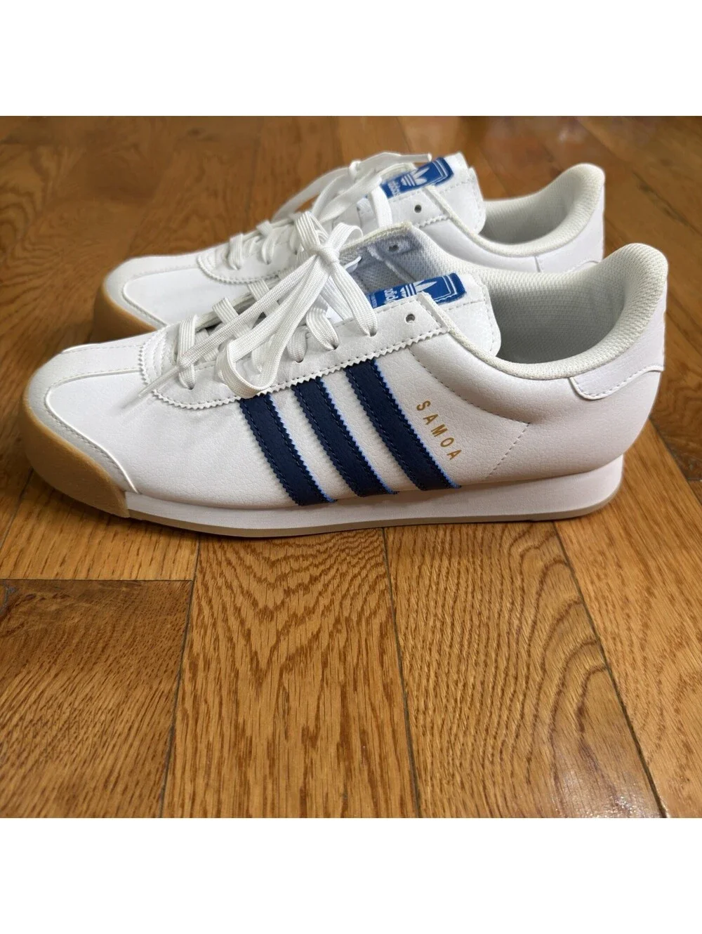 Men’s Size 9 Adidas Samoa White Blue Gum Sneakers EG6088 Originals Shoes